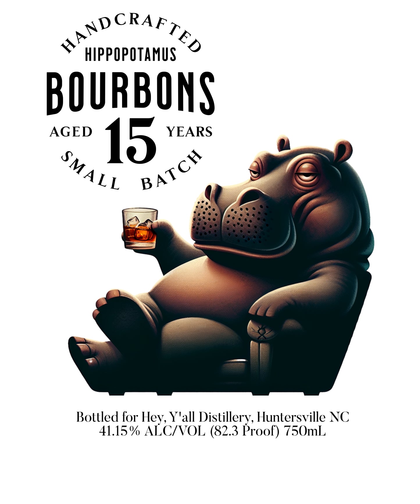 Hippo Bourbon White glossy mug