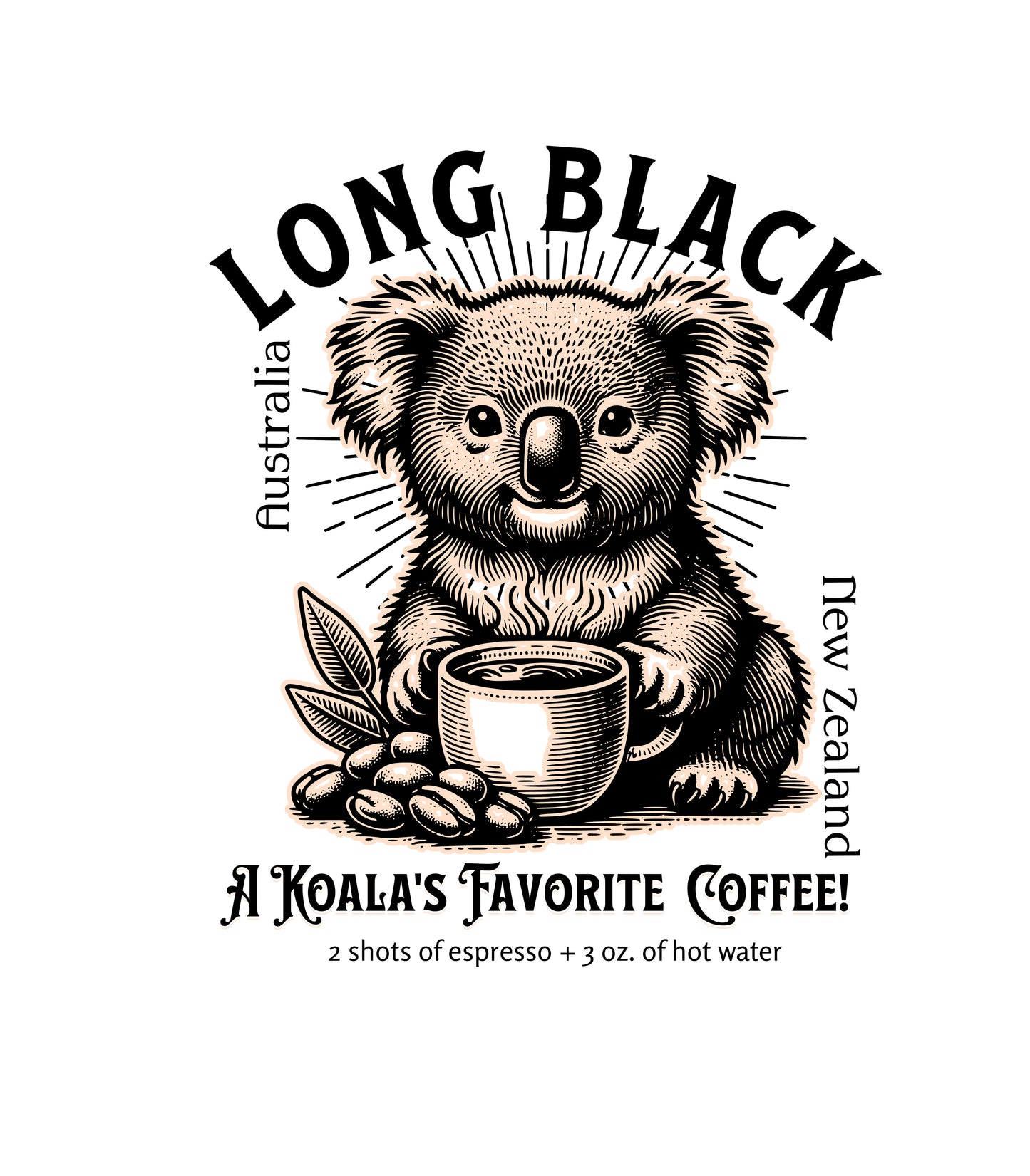 Long Black White glossy mug