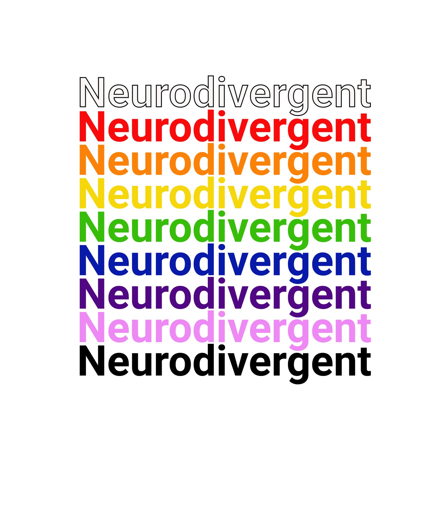 Neurodivergent Rainbow White glossy mug