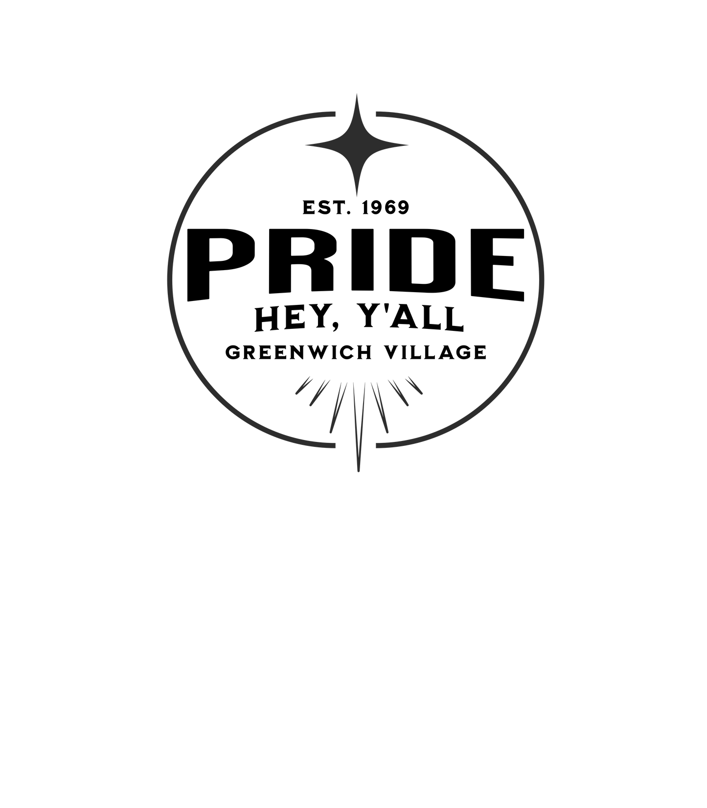 Hey, Y'all Pride Logo White glossy mug