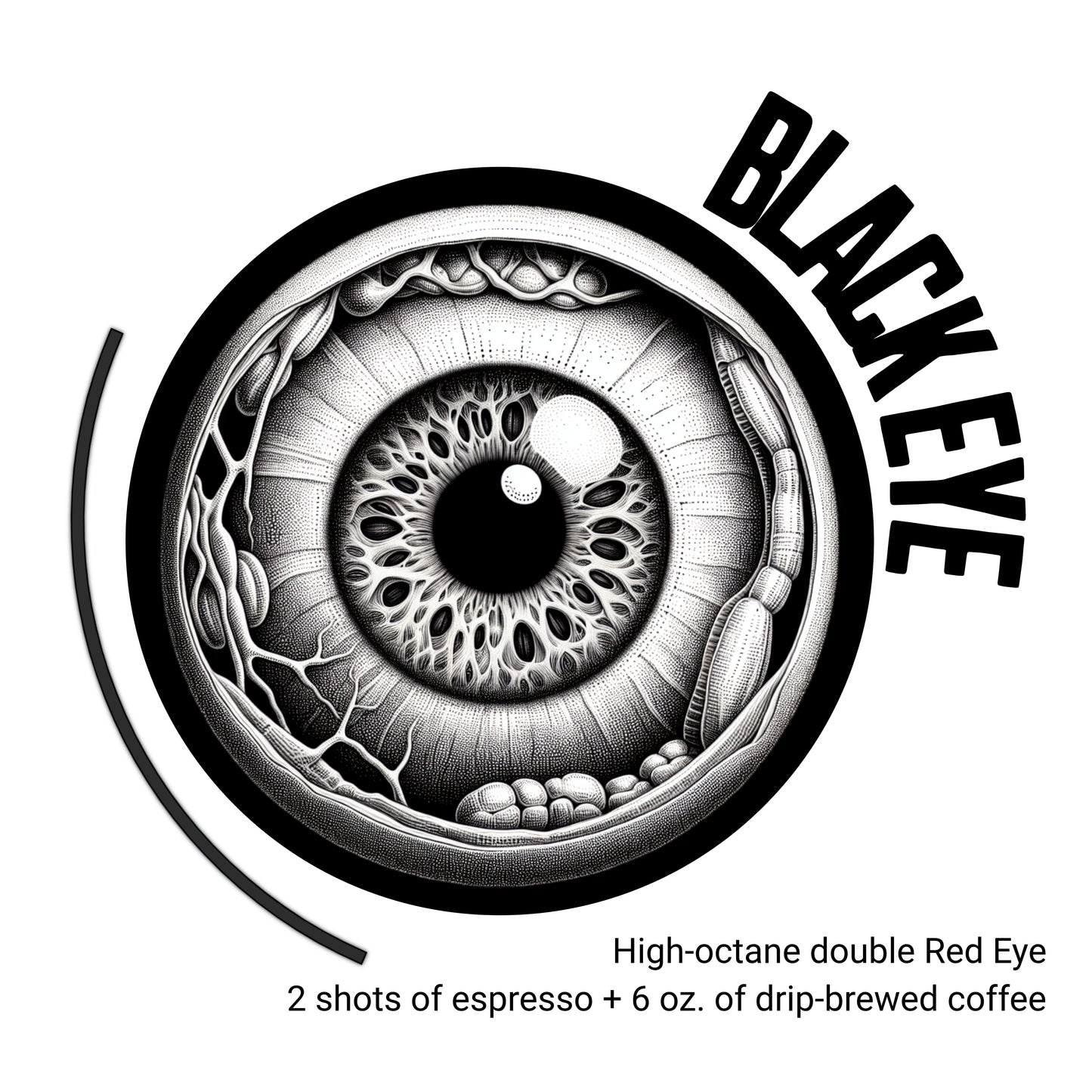 Black Eye Coffee White glossy mug
