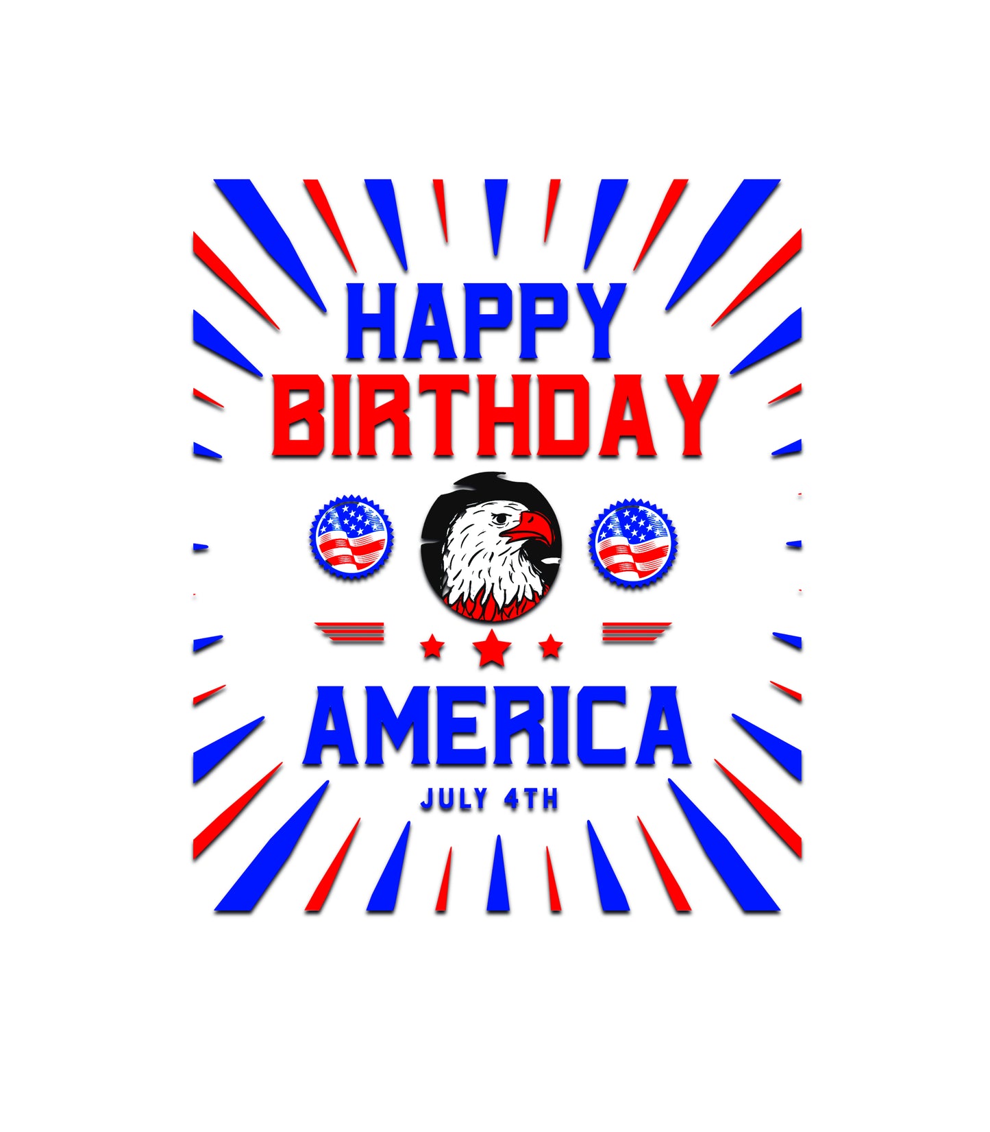 Happy Birthday, America White glossy mug