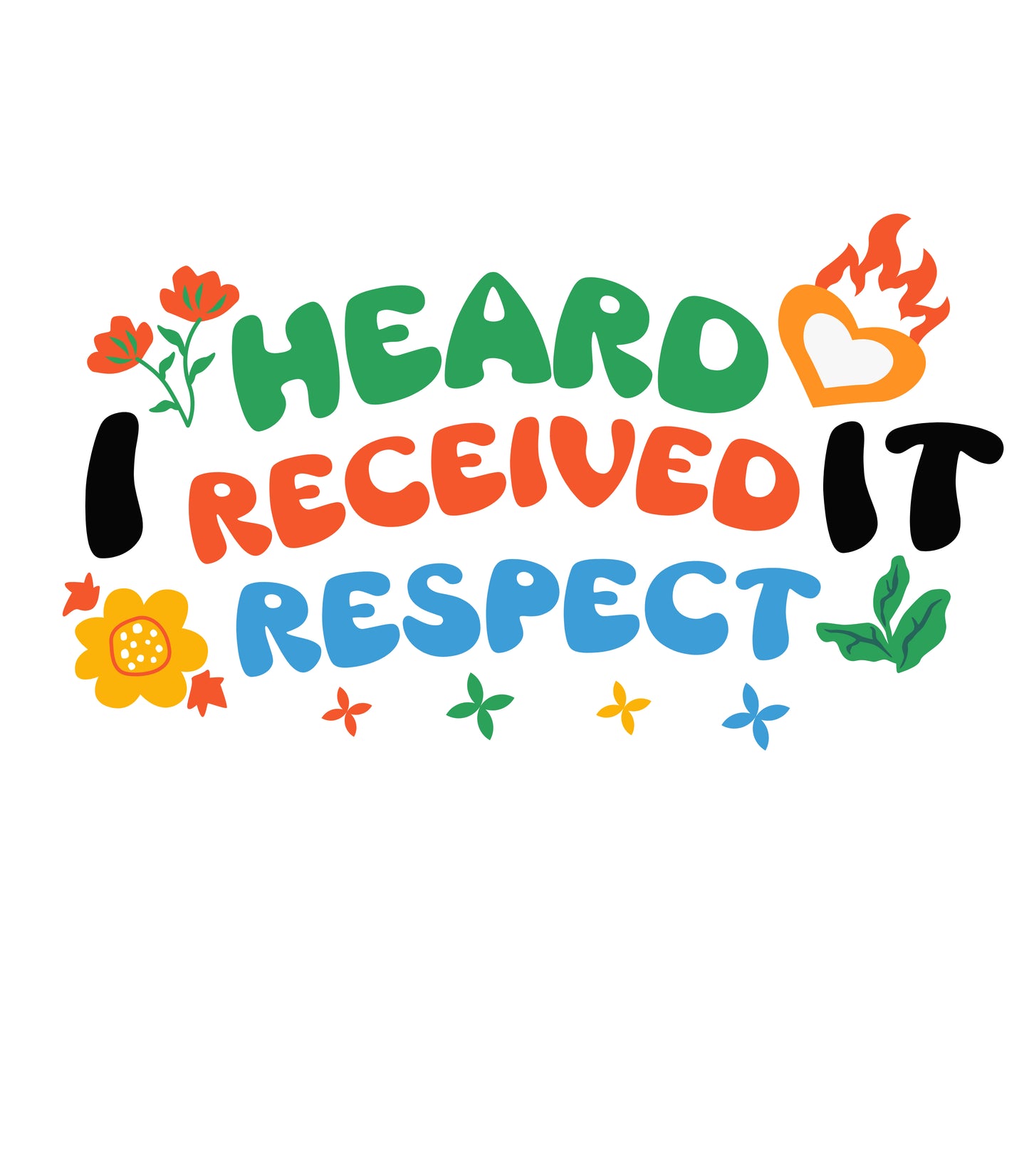 Heard Rec'd Respect White glossy mug