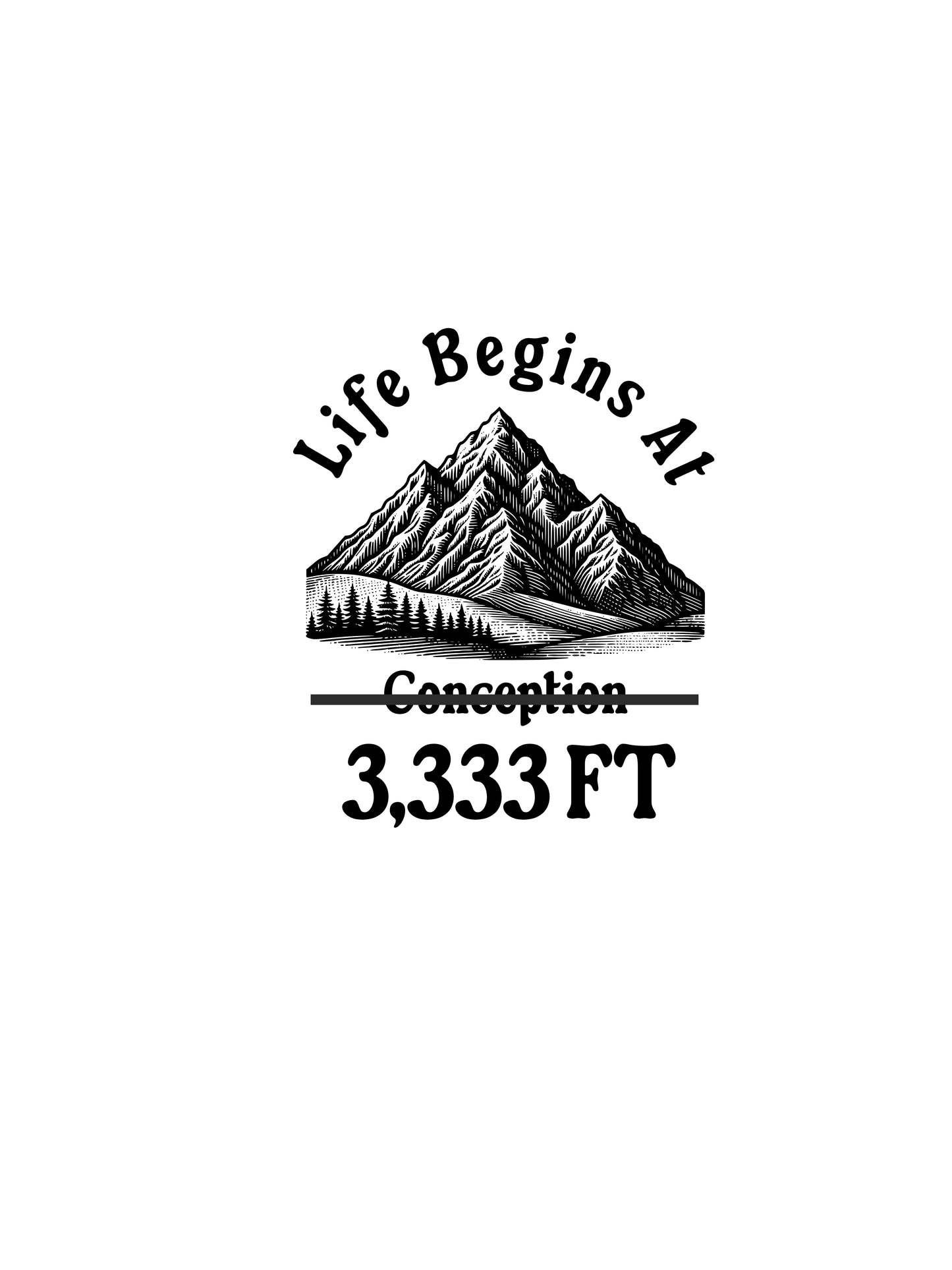 Life Begins White glossy mug
